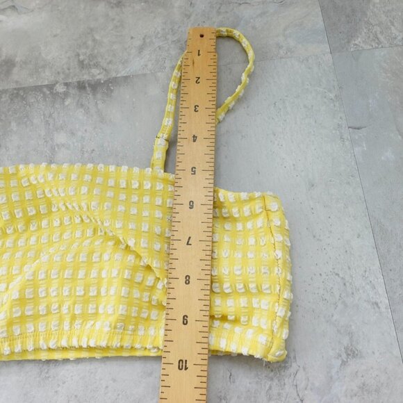 & Other Stories Bikini Top Medium Yellow Bralette Seersucker Light Swim - Picture 8 of 13